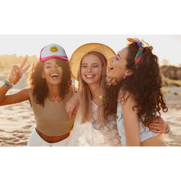 New 11 Preppy Jewelry Heishi Surfer Bracelets Smile Hat Y2K Kidcore Earr… - Picture 8 of 8